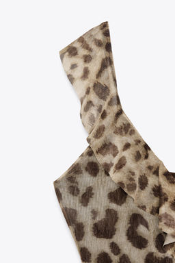 PRINTED TULLE TOP WITH RUFFLES - Zara фото 14