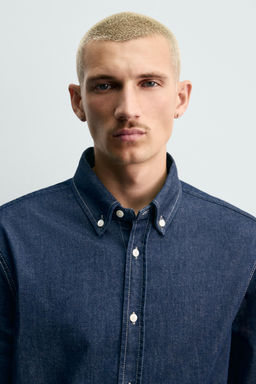 COTTON - CASHMERE DENIM SHIRT - Zara фото 5