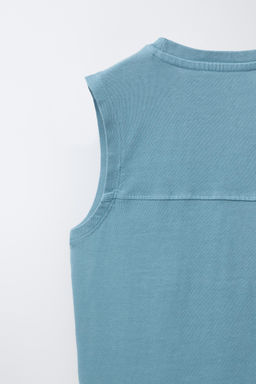 CAMISETA LISA MANGA SISA / Azul lavado - Zara фото 4