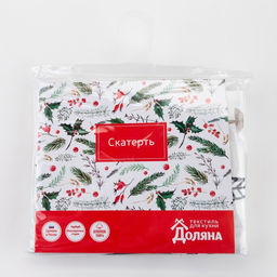Скатерть новогодняя «Доляна» X-Mas 146×110+/- 3 см, 100% хлопок, рогожка 164 г/м²