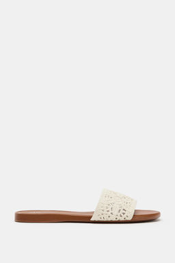 SANDALIA PLANA CROCHET / Beige claro - Zara фото 3