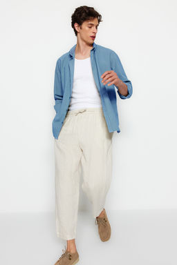 TRENDYOL MAN Haki Unisex Regular Fit %100 Pamuklu Keten Gorunumlu Fit Gomlek TMNSS23GO00099 - Trendyolmilla фото 14