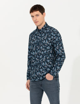 Lacivert Slim Fit Uzun Kollu G_mlek - Pierre cardin фото 4
