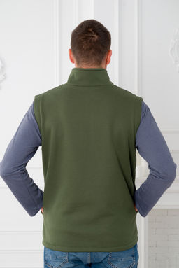 Жилет мужской из футера 3-х нитка хаки - Амадэль фото 9