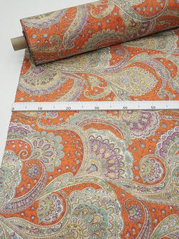 Сатин Восточная краса цв.оранжевый, ш.2.5м, хлопок-100%, 115гр/м.кв - Купава фото 6