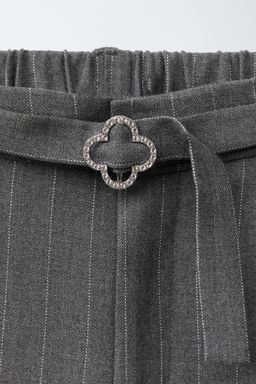 PINSTRIPE TROUSERS WITH BELT - Zara фото 4