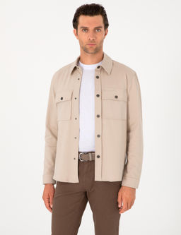 Bej Regular Fit %100 Pamuk Ceket G_mlek