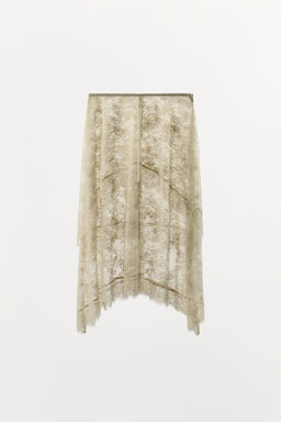 FALDA MIDI ENCAJE ASIM?TRICA / Crudo - Zara фото 8