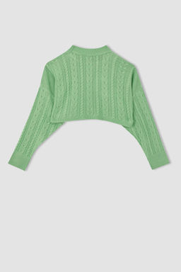 Укороченный вязаный свитер с вырезом лодочка Cool Relax Fit - Defacto фото 9