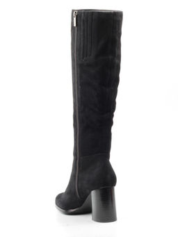 02-K83-B1 BLACK Сапоги зимние женские (натуральная замша, натуральный мех (евромех))