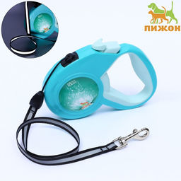 Рулетка Пижон с прорезиненной ручкой, 5 м, до 25 кг, трос, бирюзово-зелёная