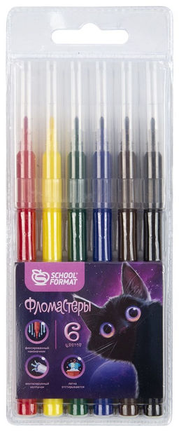 Фломастеры Schoolformat "Микс. Для девочек" 6цв. (ФЛ06-МДВ, 256784) смываемые