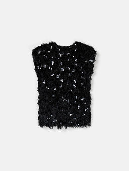 Платье с перьями "Уголь"