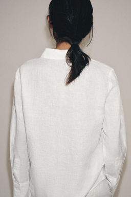 CAMISA LINO 100% ZW COLLECTION / Blanco - Zara фото 3