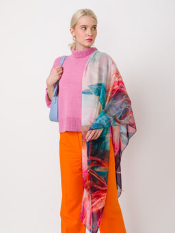 Большой, мягкий, тонкий и очень нежный двусторонний палантин с рисунком в стиле арт-деко - Tantino фото 4