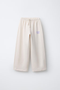 PANTAL?N WIDE LEG TEXTO / Hielo