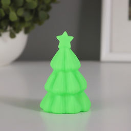 Фигурка светящаяся RISALUX Ёлка, со звездой, LED-ночник, 2 Вт, LR44, зелёный, 558см  фото 2