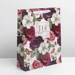 Пакет ламинированный вертикальный Цветы, L 31 40 11,5 см