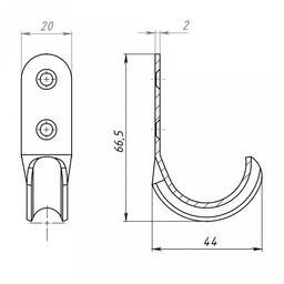 Крючок-вешалка №7, цинк (Россия) Товар отгружается без клеевой этикетки. - Домашняя мода фото 2
