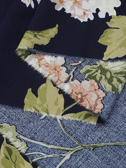 Штапель Ароматная гортензия цв.чернильный, ш.1.45м, вискоза-100%, 105гр/м.кв - Купава фото 6