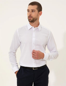 Beyaz Slim Fit Uzun Kollu G_mlek