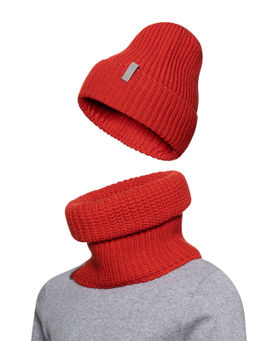 Комплект вязаный красный Ш-118 (56-58)