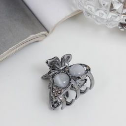 Цена за 6 шт. Крабик для волос «Ширли стиль», бабочка, 2.5 см, чёрный