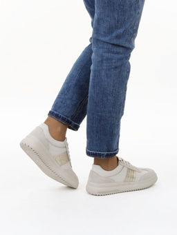 03-A1021-2 LT. BEIGE Кроссовки женские (натуральная кожа, натуральная замша)