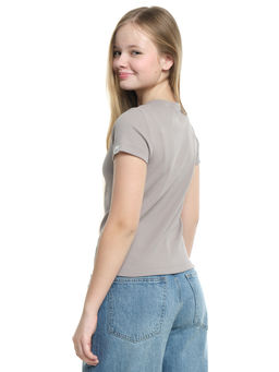 Футболка в рубчик 22-0210 серый