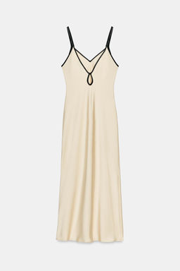 VESTIDO MIDI SATINADO VIVOS CONTRASTE / Beige - Zara фото 7