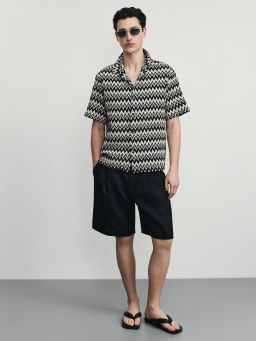 Рубашка кроше из смесового хлопка / Zarina  фото 2