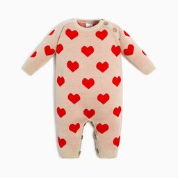 Комбинезон вязаный Крошка Я Сердечки, рост 68-74 см