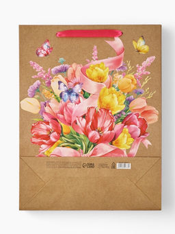 Цена за 2 шт. Пакет подарочный крафтовый 8 марта, L 31?11.5?40 см