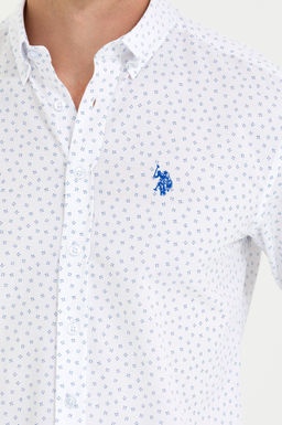 U. S. Polo Assn Мужская белая рубашка с принтом Saks - U.s. polo assn фото 7