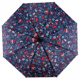 Зонт механический Марта Незабудки ткань эпонж (полиэстер), 8 лучей, д/купола 96см, 3 сложения, 24см в сложенном виде, обрезиненная ручка, 275гр (Китай) - Домашняя мода фото 2