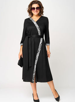 Платье EVA GRANT 7220Н черный + серый