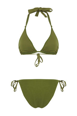 Trendyolmilla Haki Ucgen Muslin Normal Bel Bikini Tak?m? TBESS25BT00201  фото 8