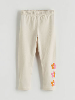 Beli Lastikli ?i?ekli K?z ?ocuk Tayt