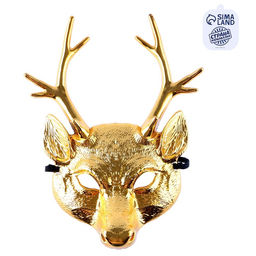 Карнавальная маска Оленёнок, цвет золотой - Simaland фото 3