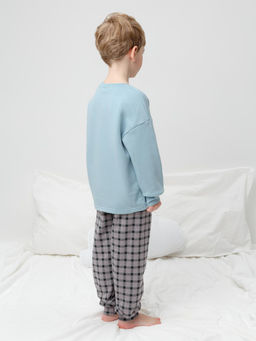 К 1567/голубой,клетка пижама дет - Crockid фото 3