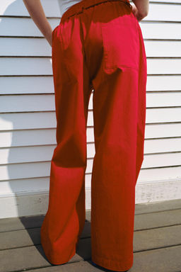 PANTAL?N POPEL?N ZW COLLECTION / Rojo - Zara фото 3