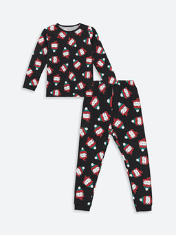 Bisiklet Yaka Uzun Kollu Bask?l? Erkek Bebek Pijama Tak?m?