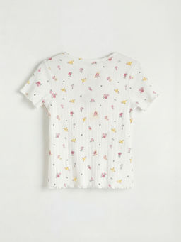 Bisiklet Yaka Desenli K?z ?ocuk ?ortlu Pijama Tak?m?