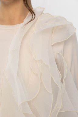 Блуза Риана (трикотаж Лапша и органза) - Lt collection фото 5