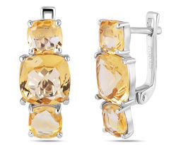 Серьги, цитрин, Фавелла