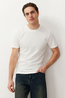 TRENDYOL MAN Siyah-Kahverengi-Gri-Tas-Beyaz Slim/Dar Kesim 5li Paket %100 Pamuk Tok Kumas T-shirt TMNAW20TS0243 - Trendyolmilla фото 22