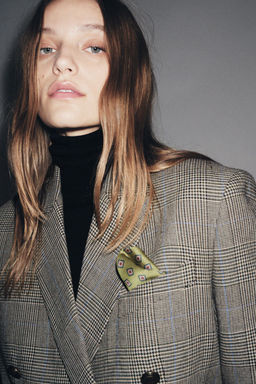 CHECK WOOL BLEND BLAZER ZW COLLECTION - Zara фото 2