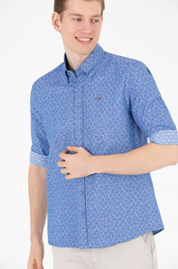 U. S. Polo Assn Мужская синяя рубашка с длинным рукавом - U.s. polo assn фото 3
