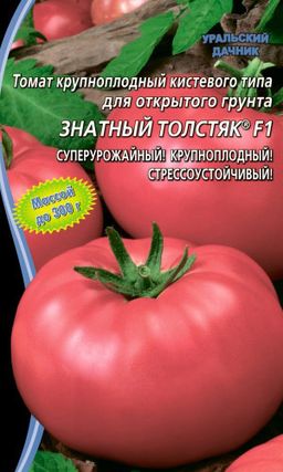 Томат ЗНАТНЫЙ ТОЛСТЯК F1  Невероятно урожайный! Невысокий, не пасынкуется, сплошь увешан розово-малиновыми, сахаристыми плодами до 300 г!