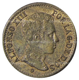 Монета 1 сентимо 1906 года Испания